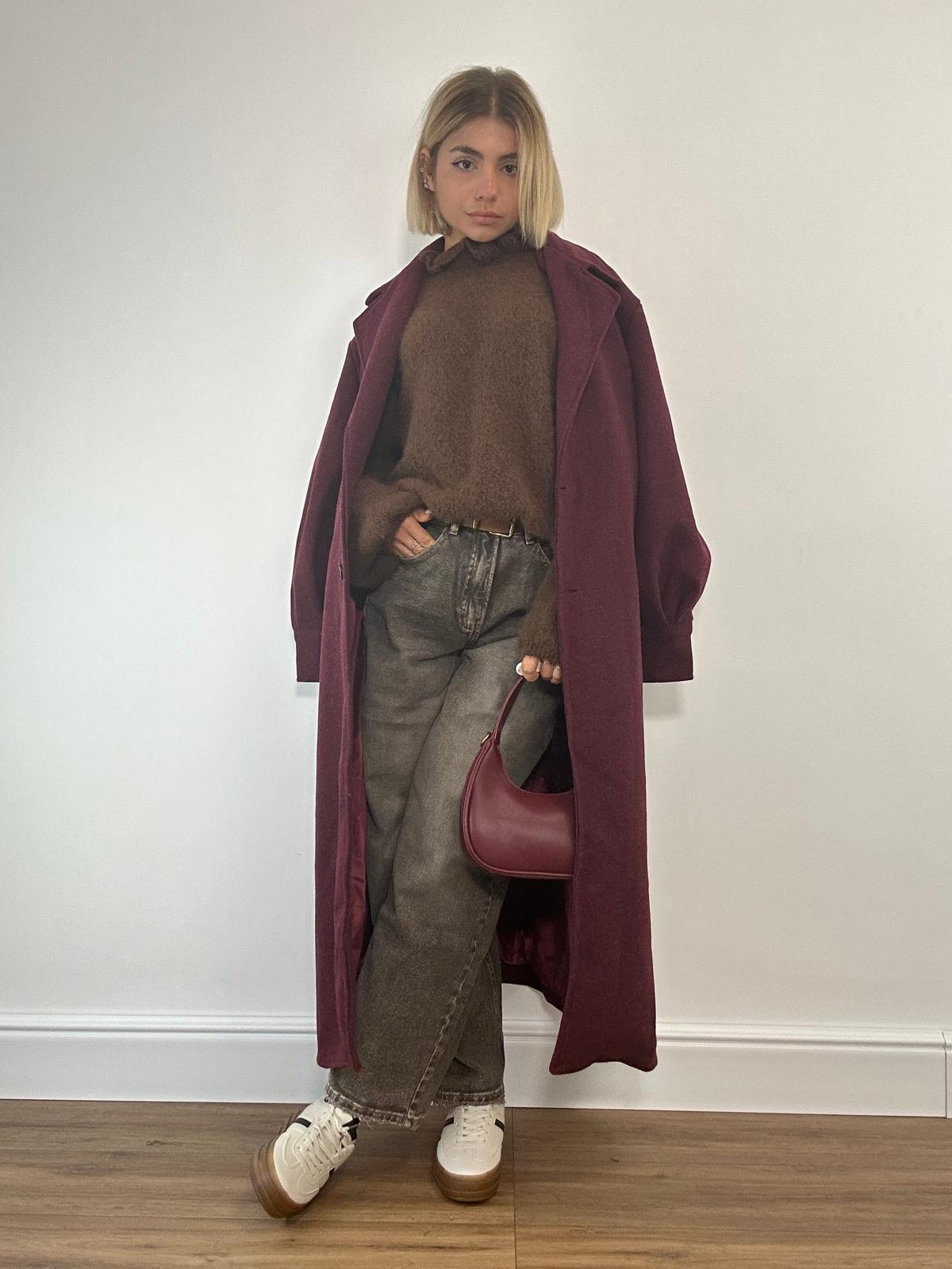 3039 Rüschenpullover - Braun