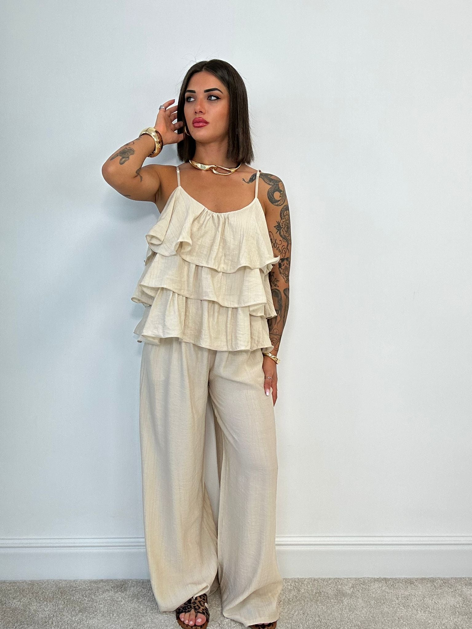 Coordinato Portofino (Top + Pantalone) Beige