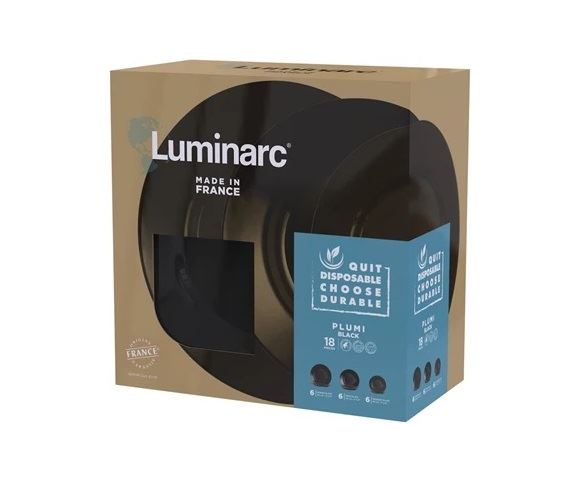 Servizio piatti da 18pz arcopal plumi - NERO