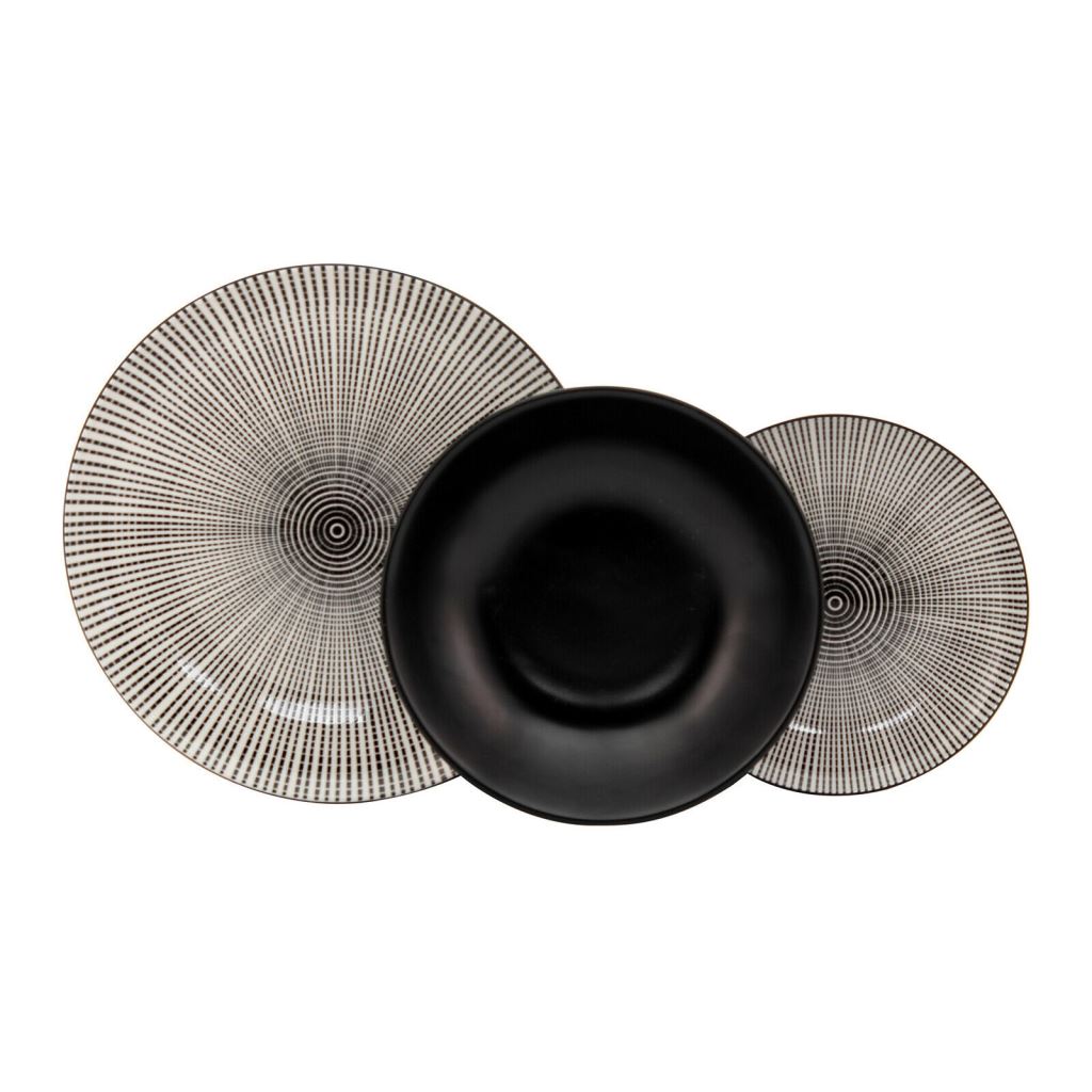 Servizio piatti DC da 18pz porcellana masai  - Nero