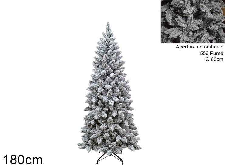 Albero di Natale innevato alaskaslim 180cm