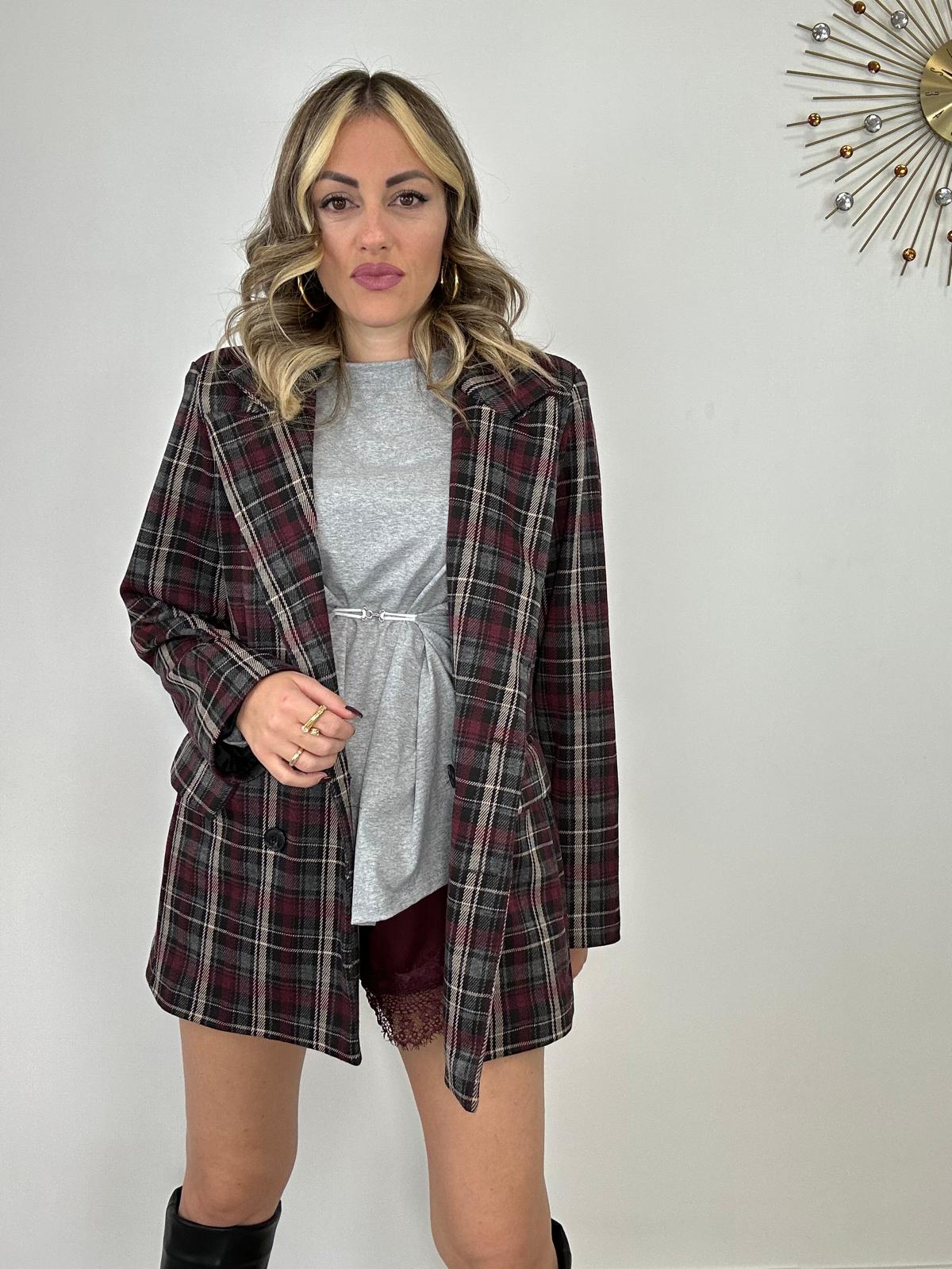 Blazer a quadri 6726 - Bordeaux/Nero