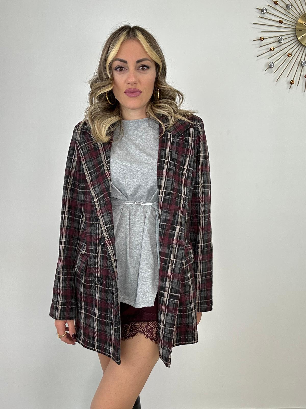 Blazer a quadri 6726 - Bordeaux/Nero