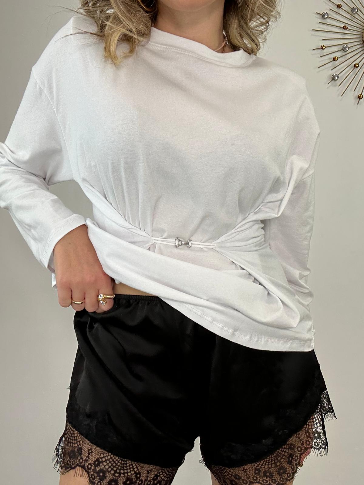 Pantaloncino con ricamo 7920 - Nero