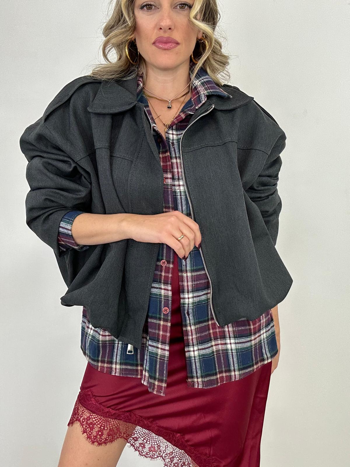 Giubbino Crop M13373 - Grigio