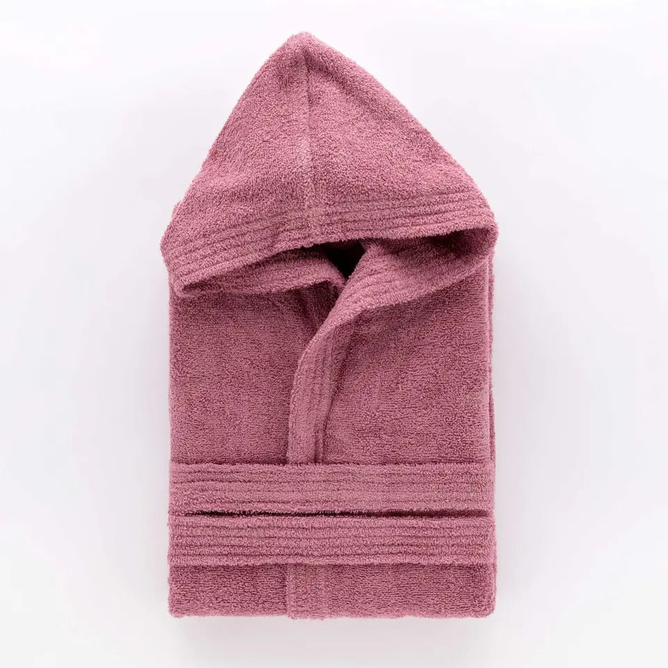 Accappatoio in spugna con cappuccio MY - Malva