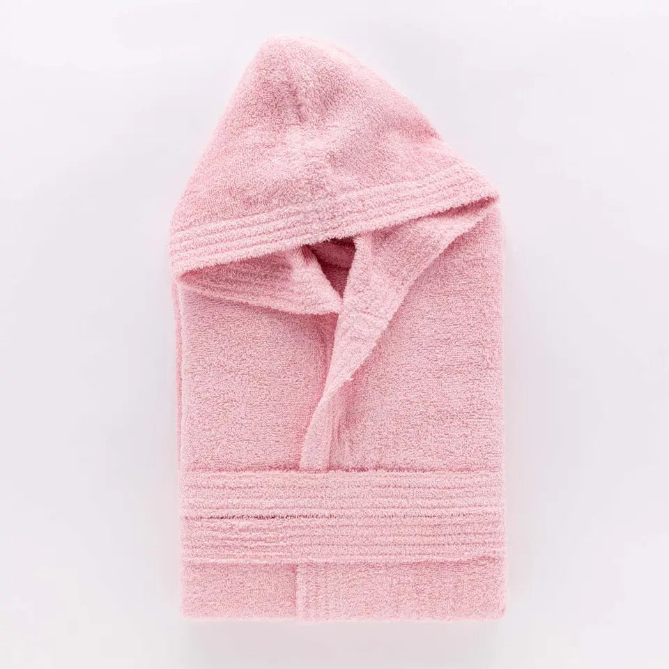 Accappatoio in spugna con cappuccio MY - Rosa