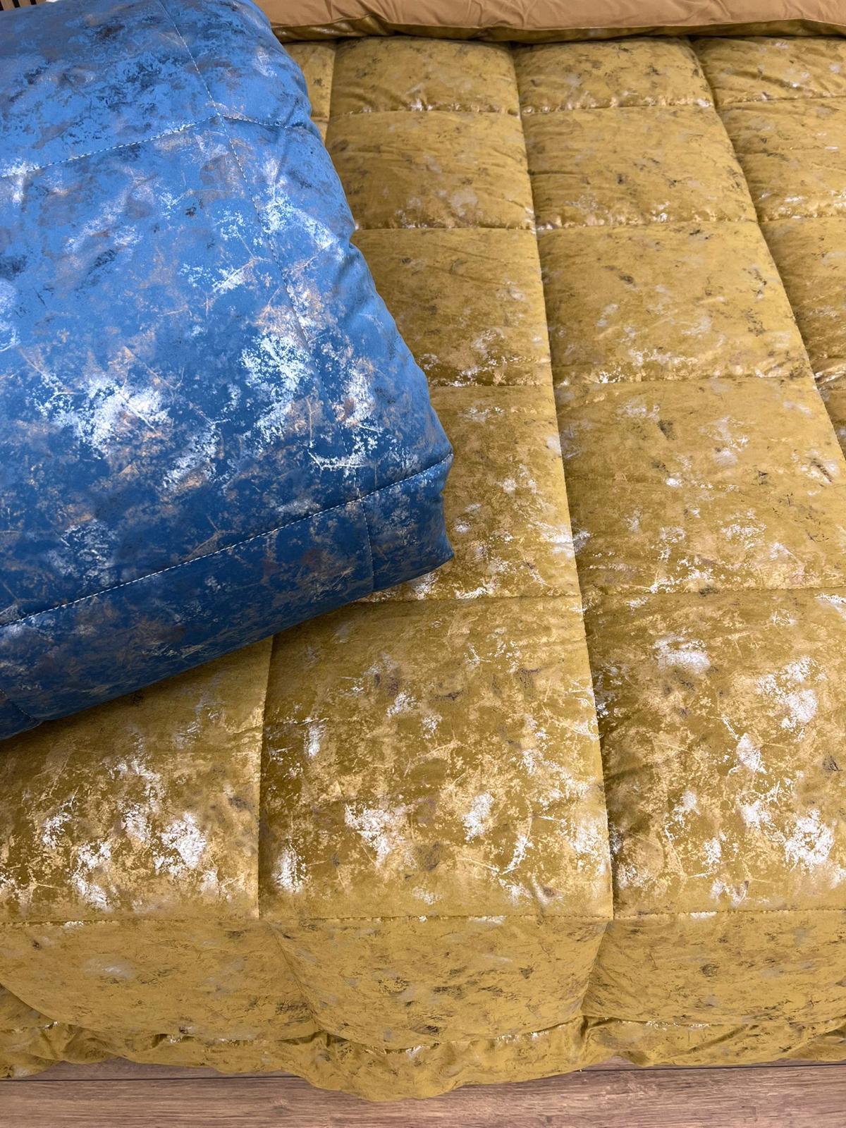 Riad Samt-Doppelbettdecke – Gold