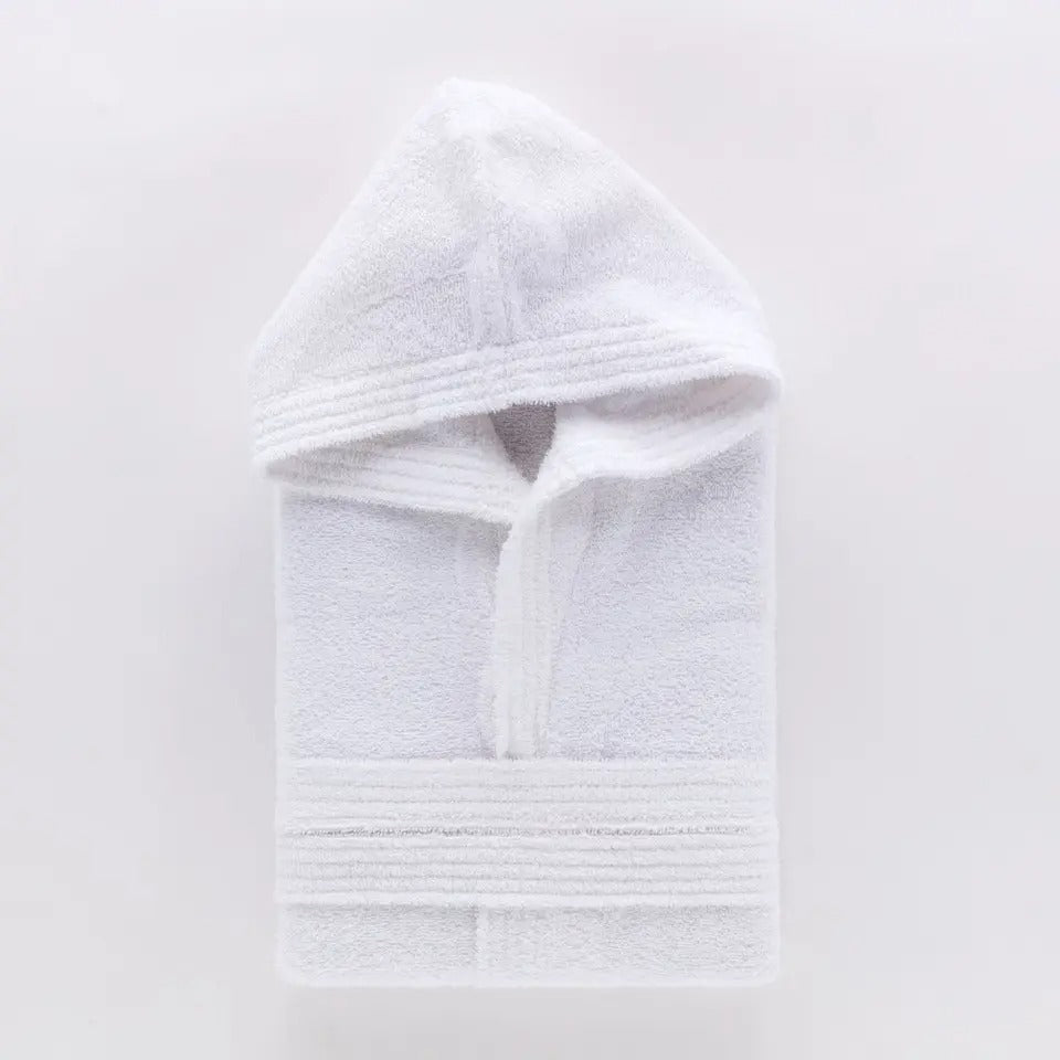 Accappatoio in spugna con cappuccio MY - Bianco
