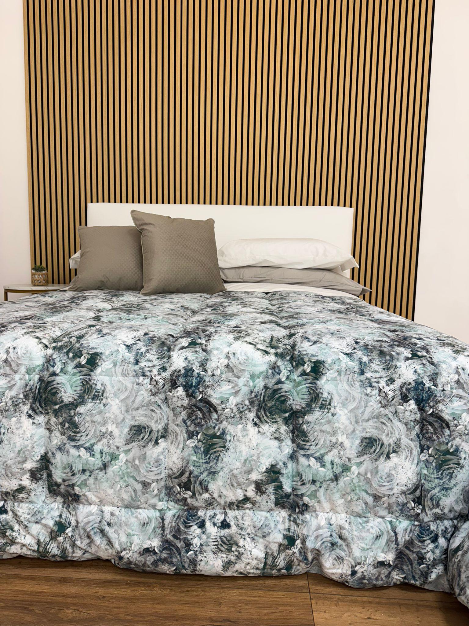 Trapunta matrimoniale in velluto Melissa - Ottanio