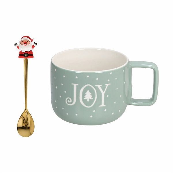 Tazza latte Tognana in ceramica natale + cucchiaino - Vari colori