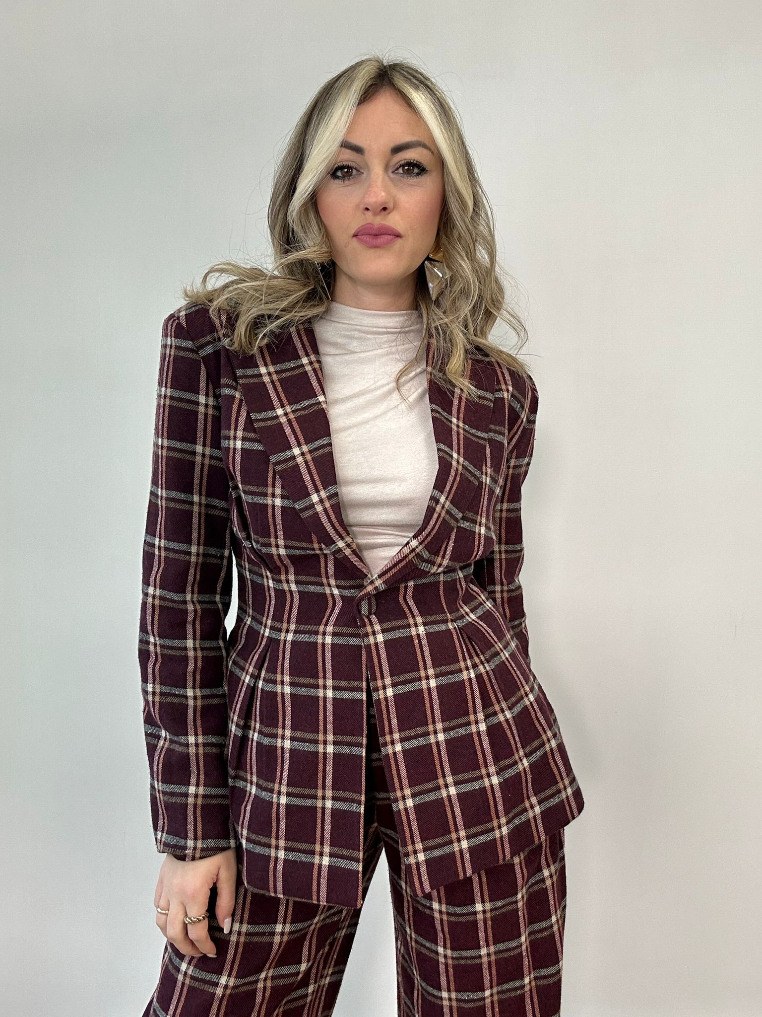 Tailleur 251 ( Pantalone + Giacca ) - Scozzese bordeaux