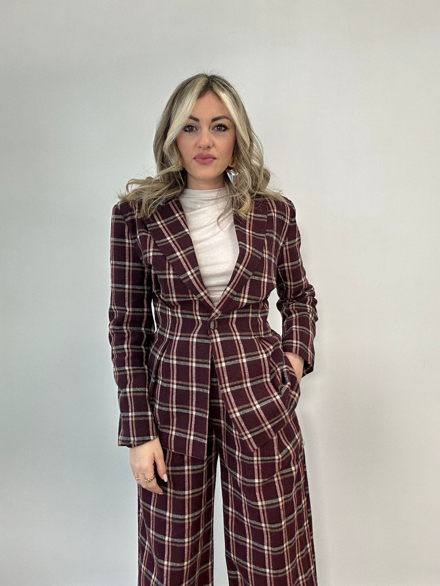 Tailleur 251 ( Pantalone + Giacca ) - Scozzese bordeaux