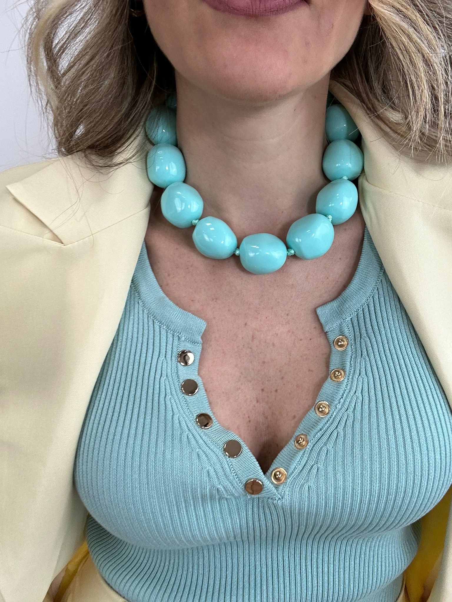 Collana con pietre - Verde acqua