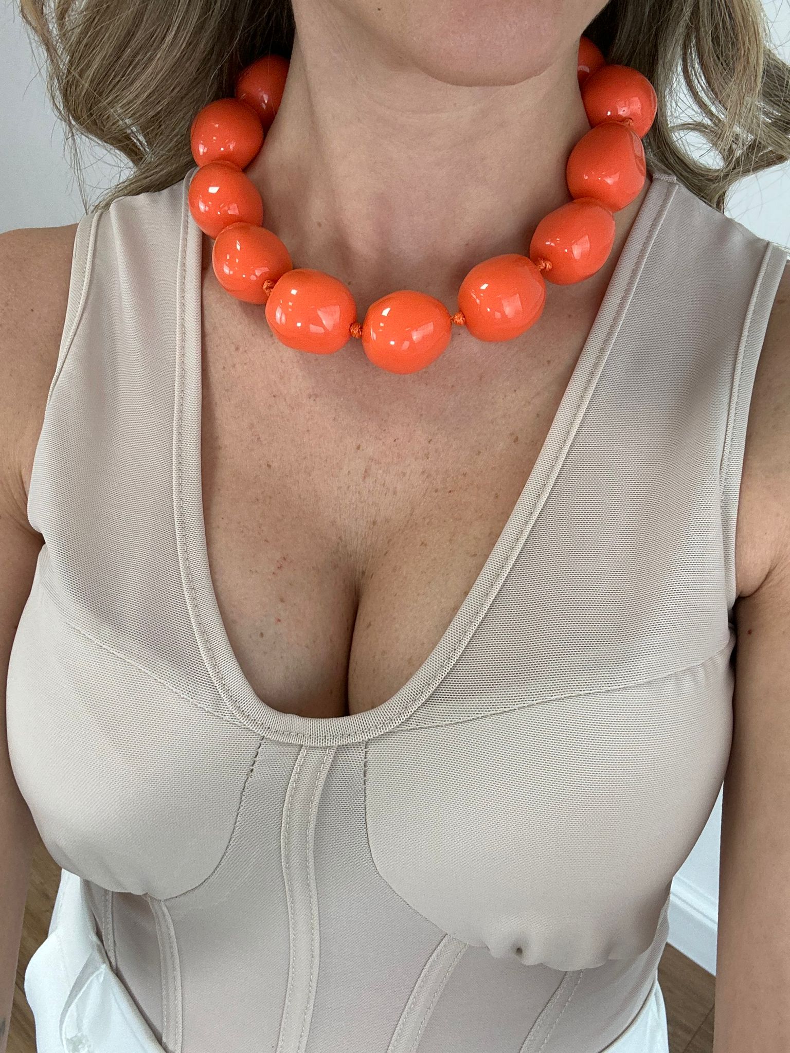 Collana con pietre - Arancione