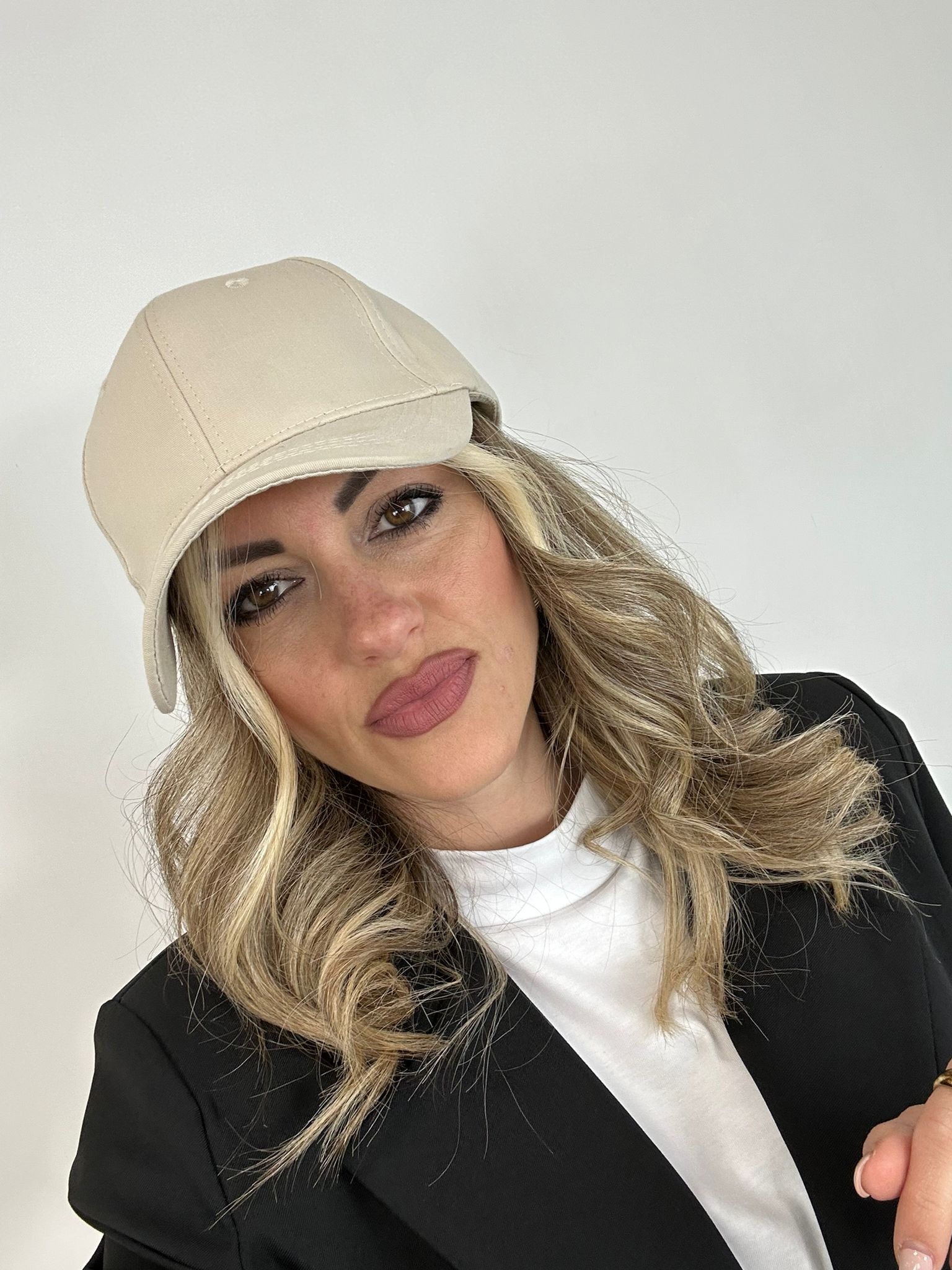 Berretto con visiera - Beige