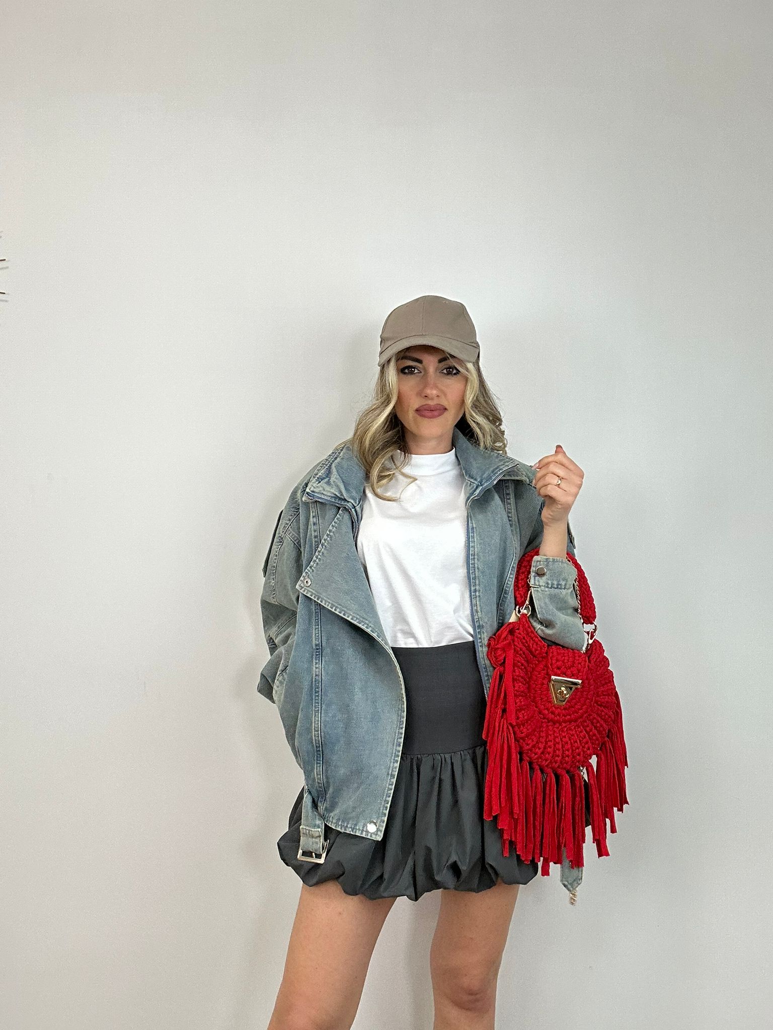 Borsa a uncinetto - Rosso