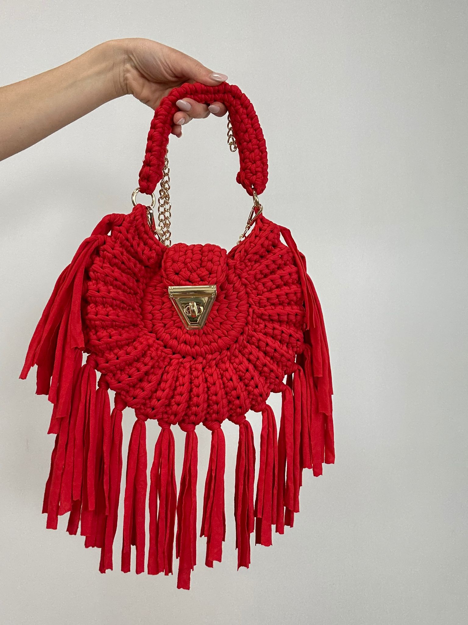 Borsa a uncinetto - Rosso