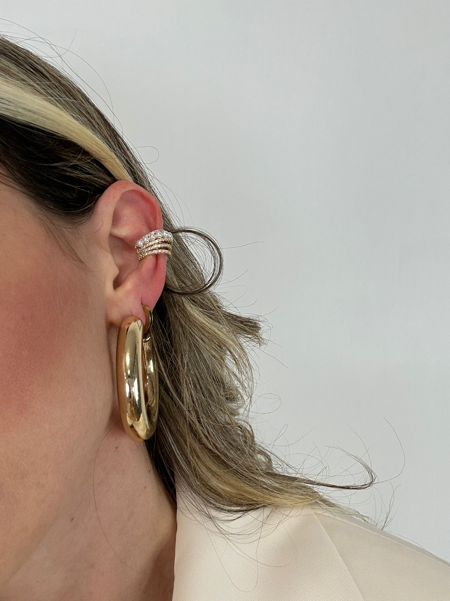 Ear cuff con perline - Dorato