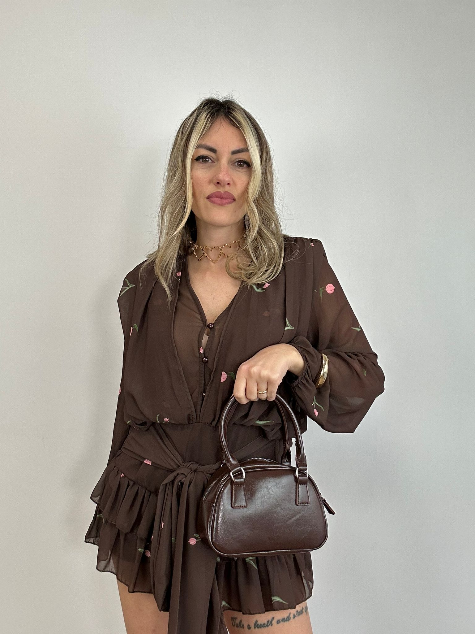 Borsa lucida - Marrone