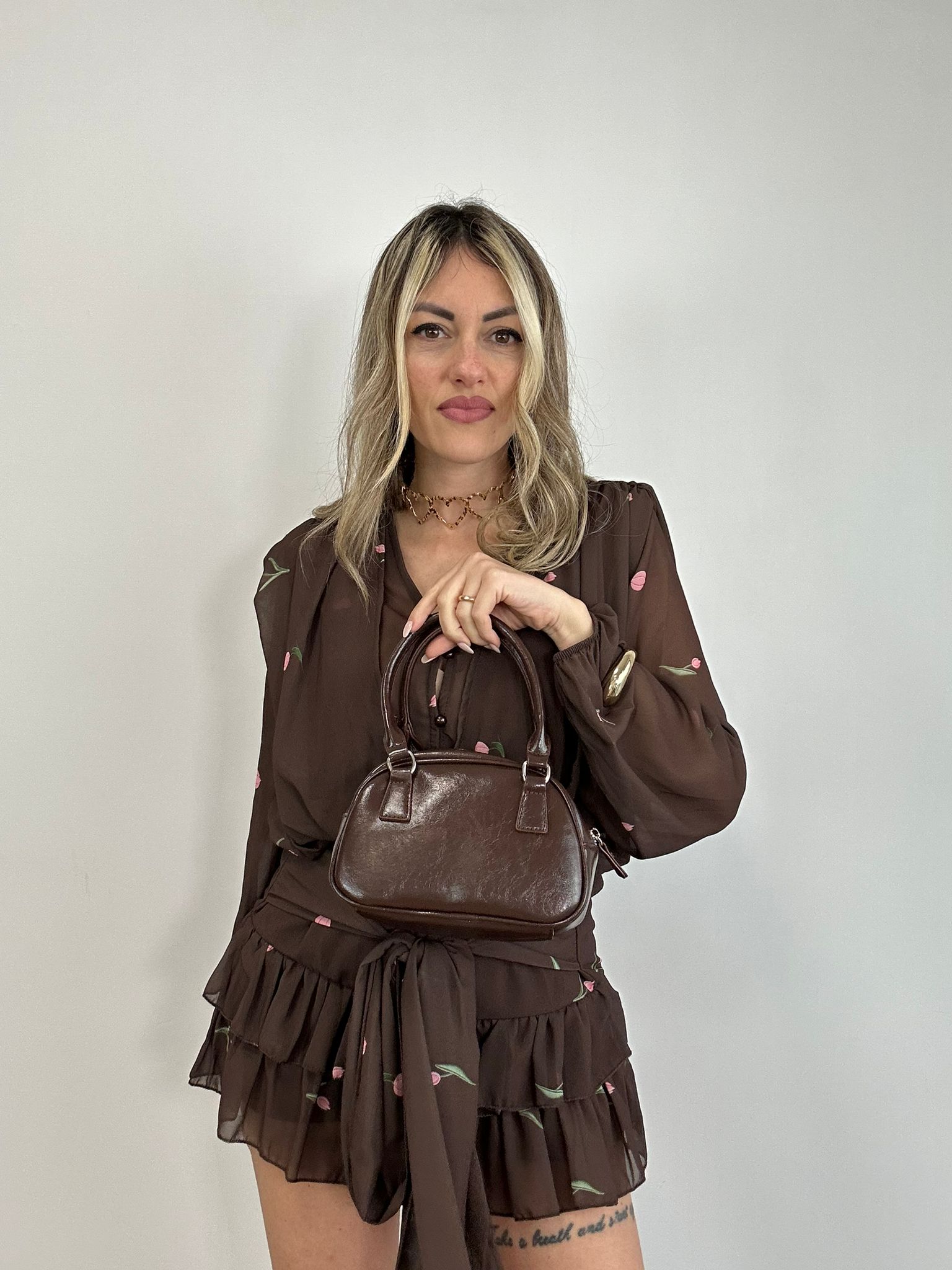 Borsa lucida - Marrone