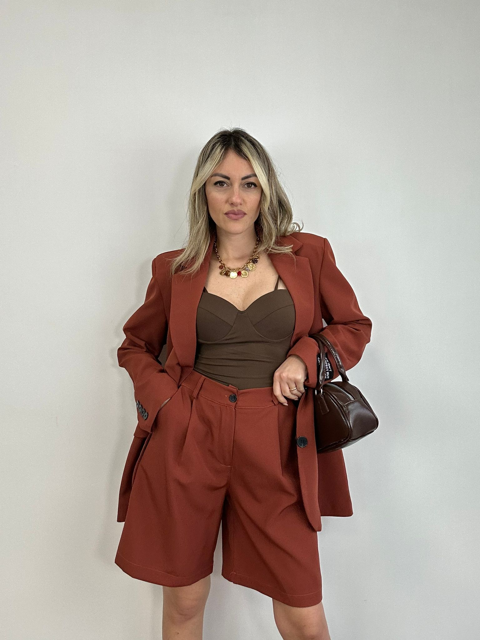 Coordinato M12085(Blazer + Bermuda) Coccio