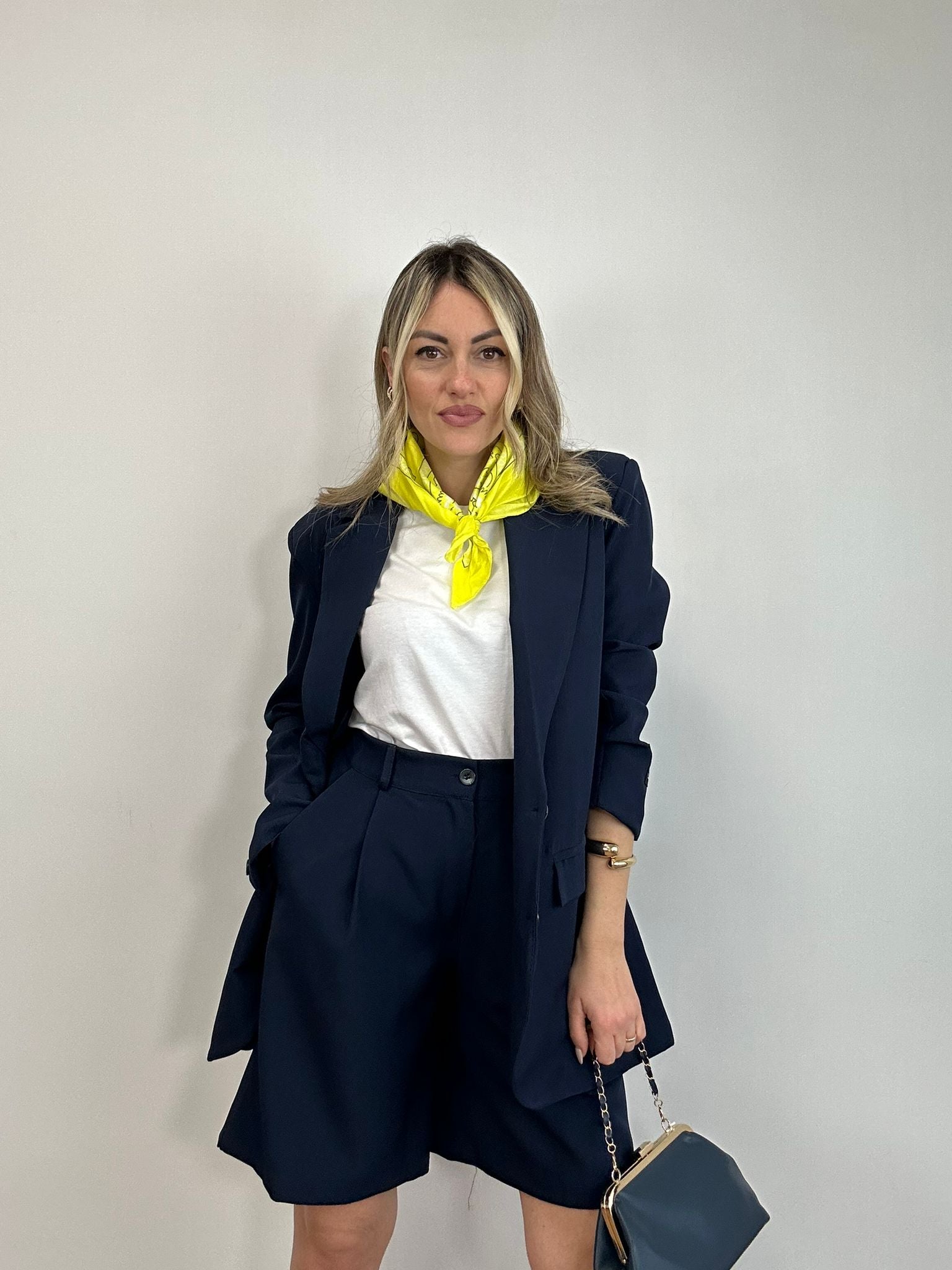 Coordinato M12085(Blazer + Bermuda) Blu