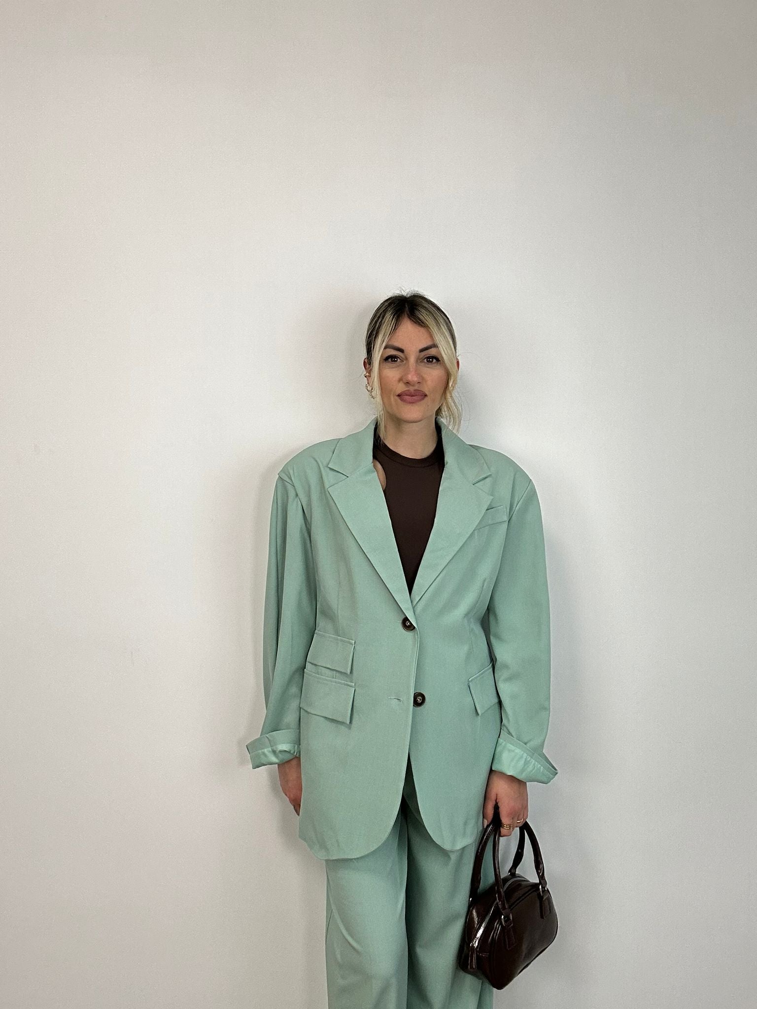 Tailleur (Blazer + Pantalone) Verde Acqua