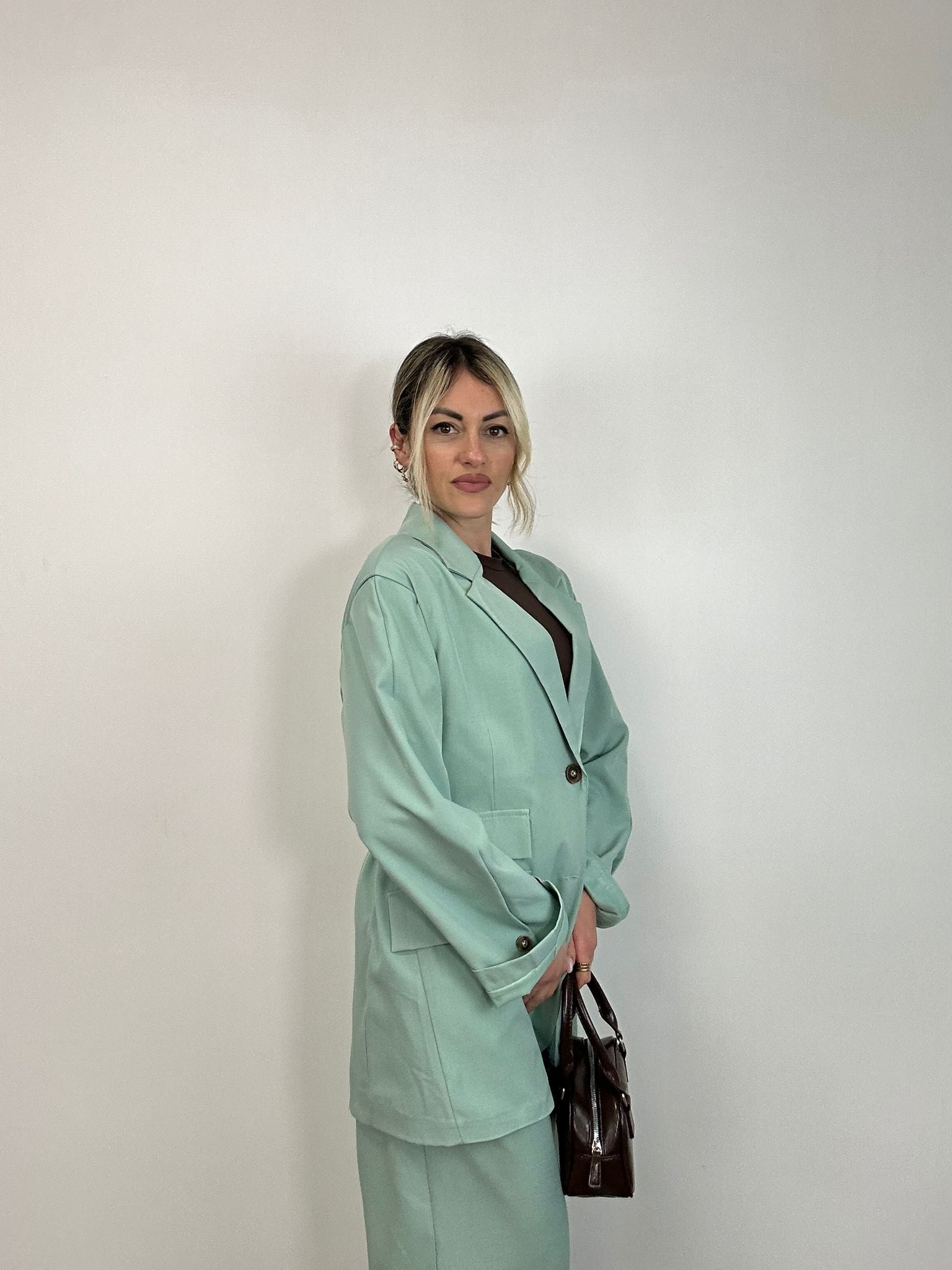 Tailleur (Blazer + Pantalone) Verde Acqua