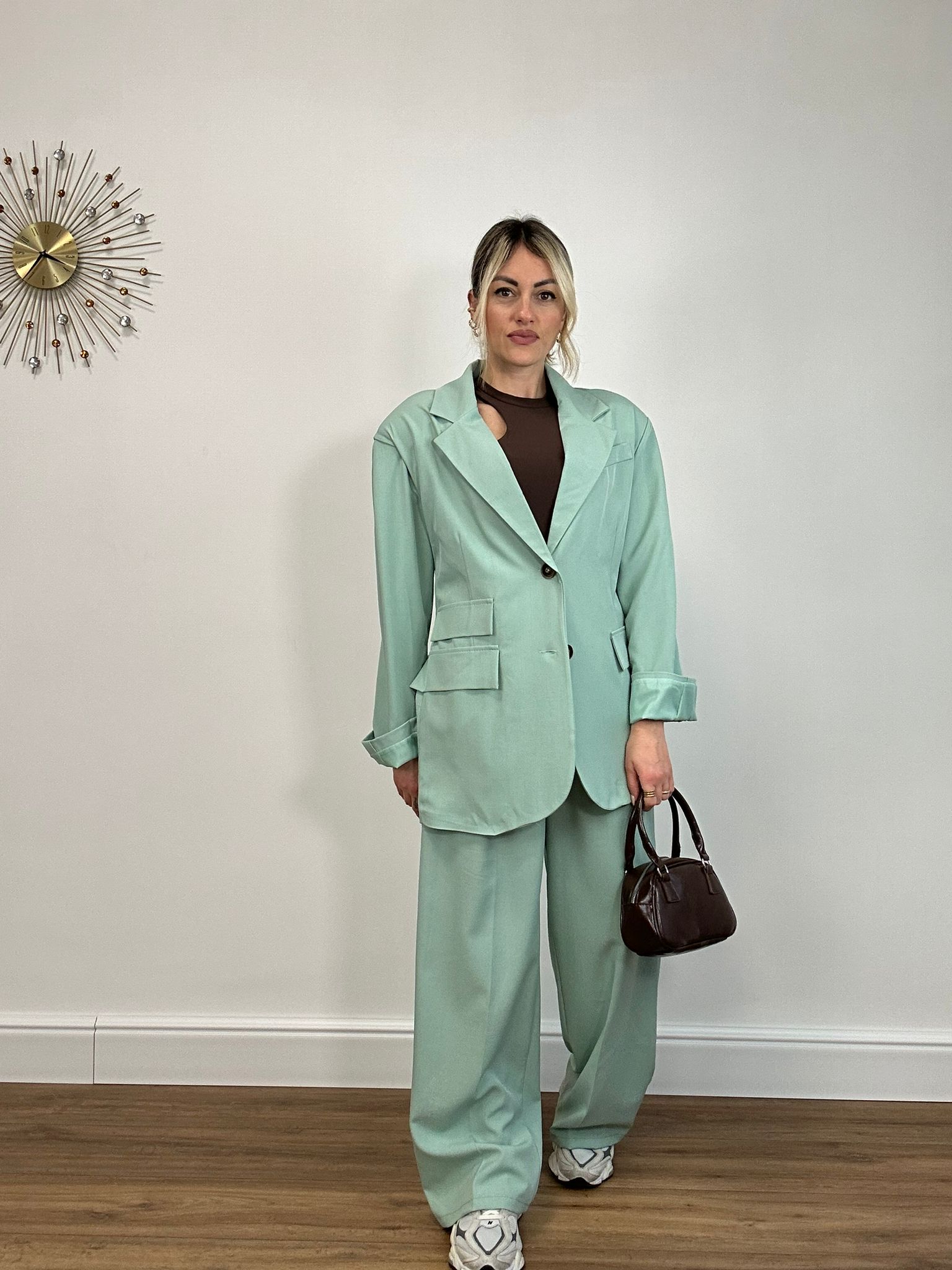 Tailleur (Blazer + Pantalone) Verde Acqua