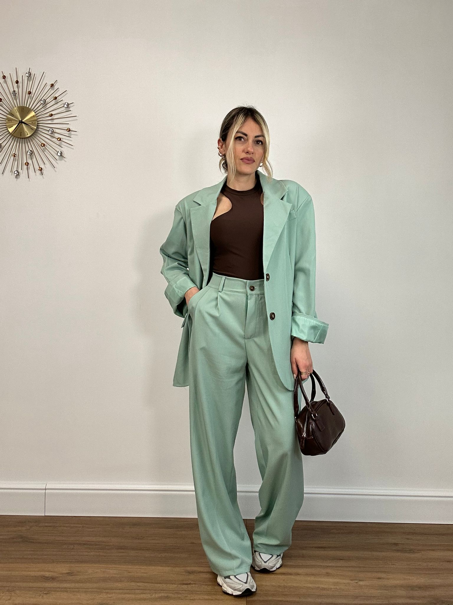 Tailleur (Blazer + Pantalone) Verde Acqua