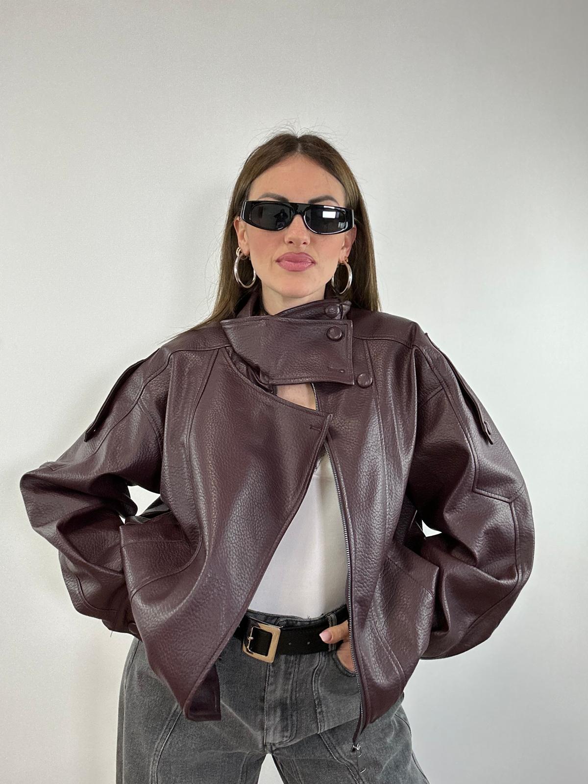 Giacca in ecopelle 6680 - wine