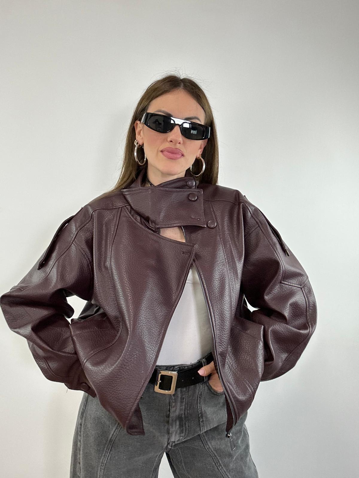 Giacca in ecopelle 6680 - wine