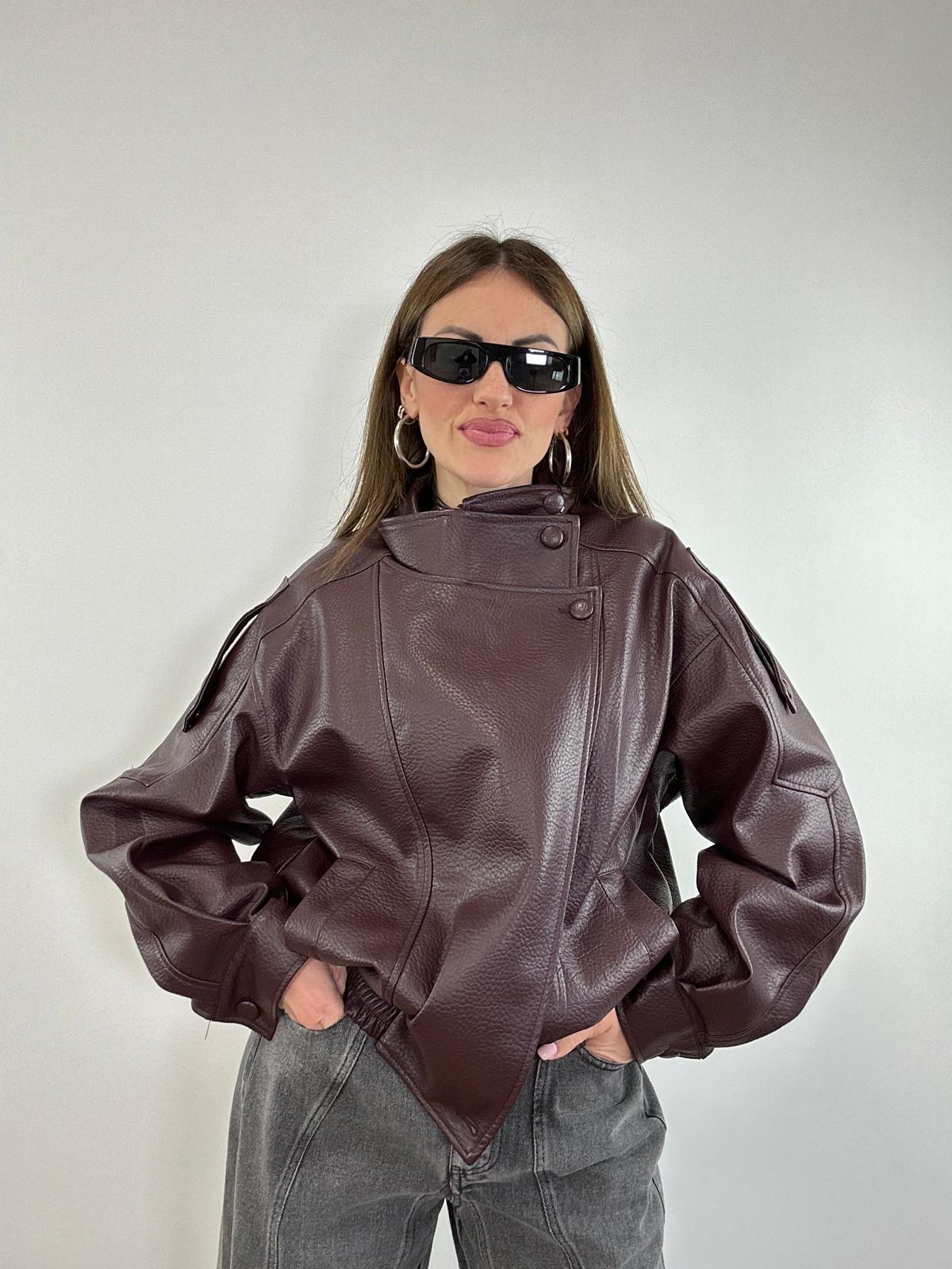 Giacca in ecopelle 6680 - wine