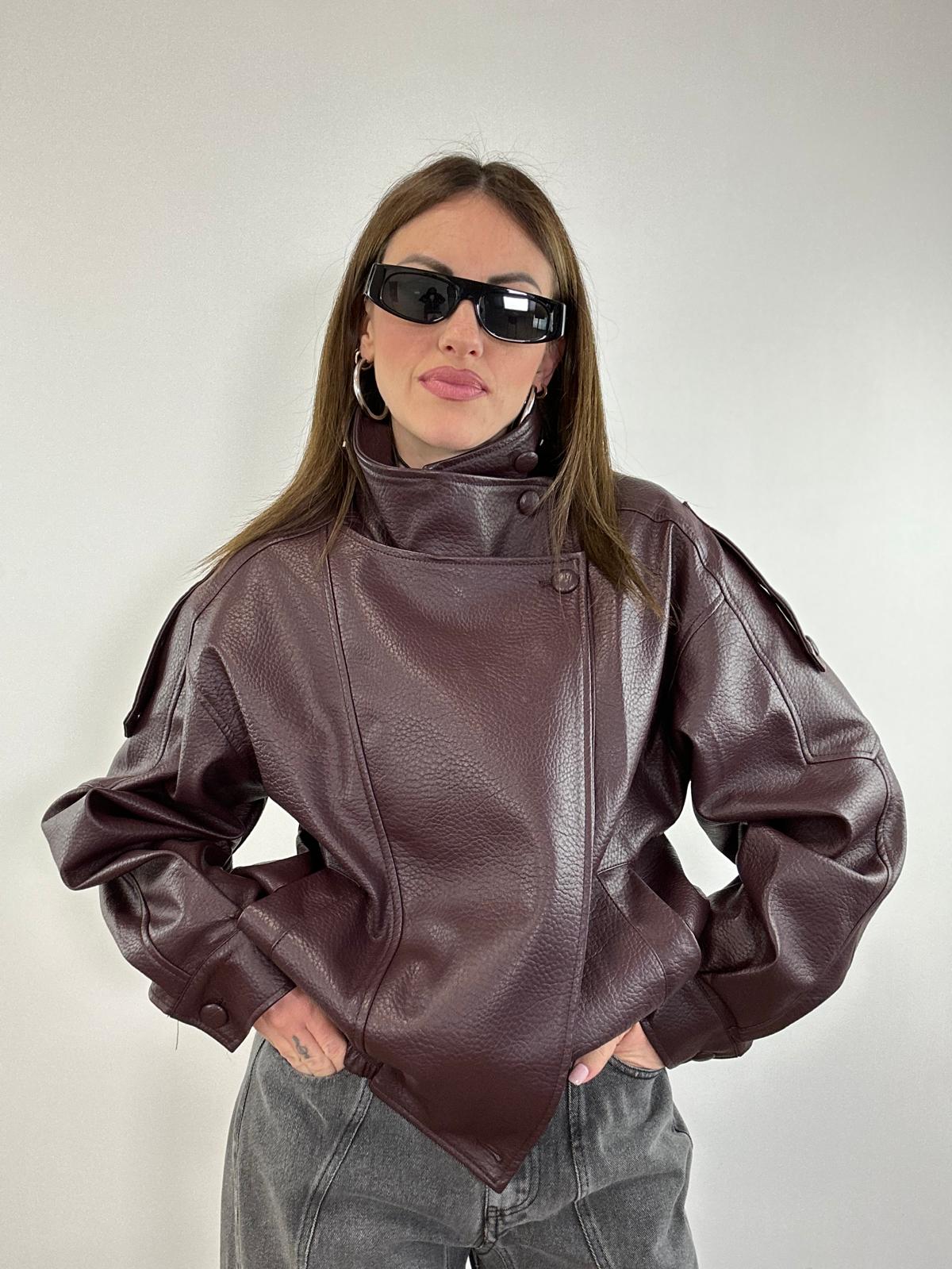 Giacca in ecopelle 6680 - wine