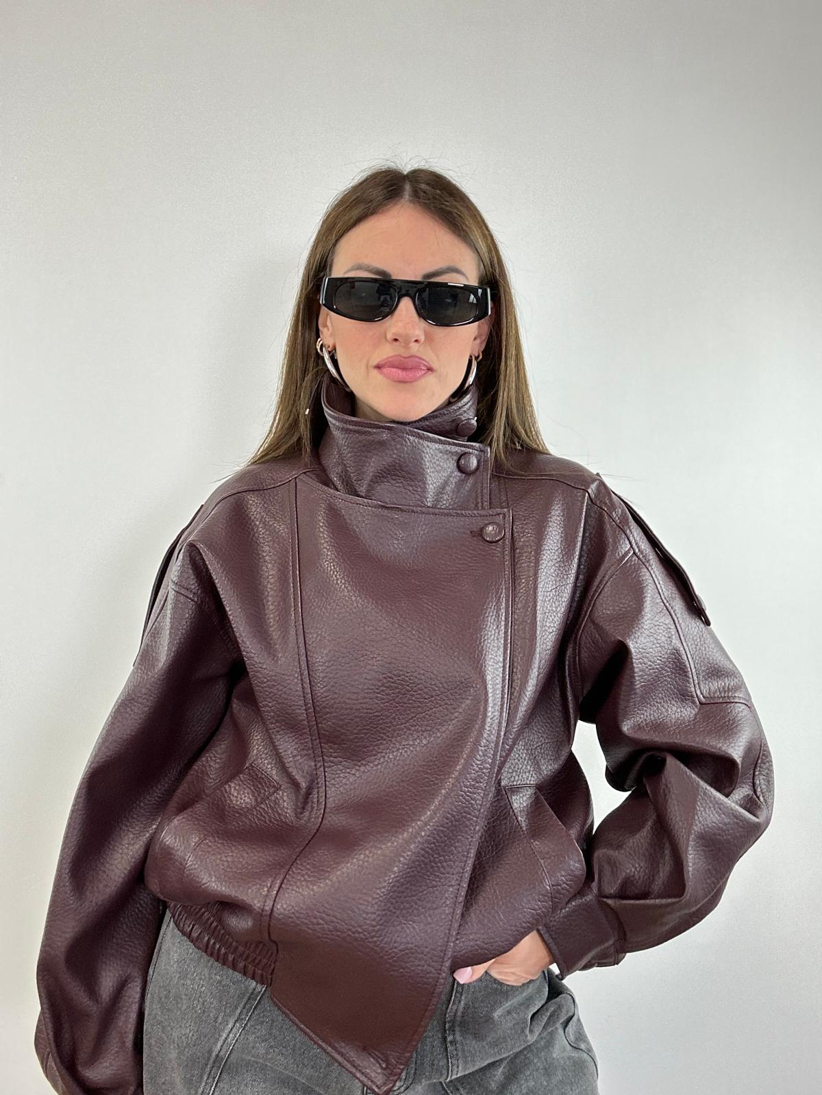 Giacca in ecopelle 6680 - wine