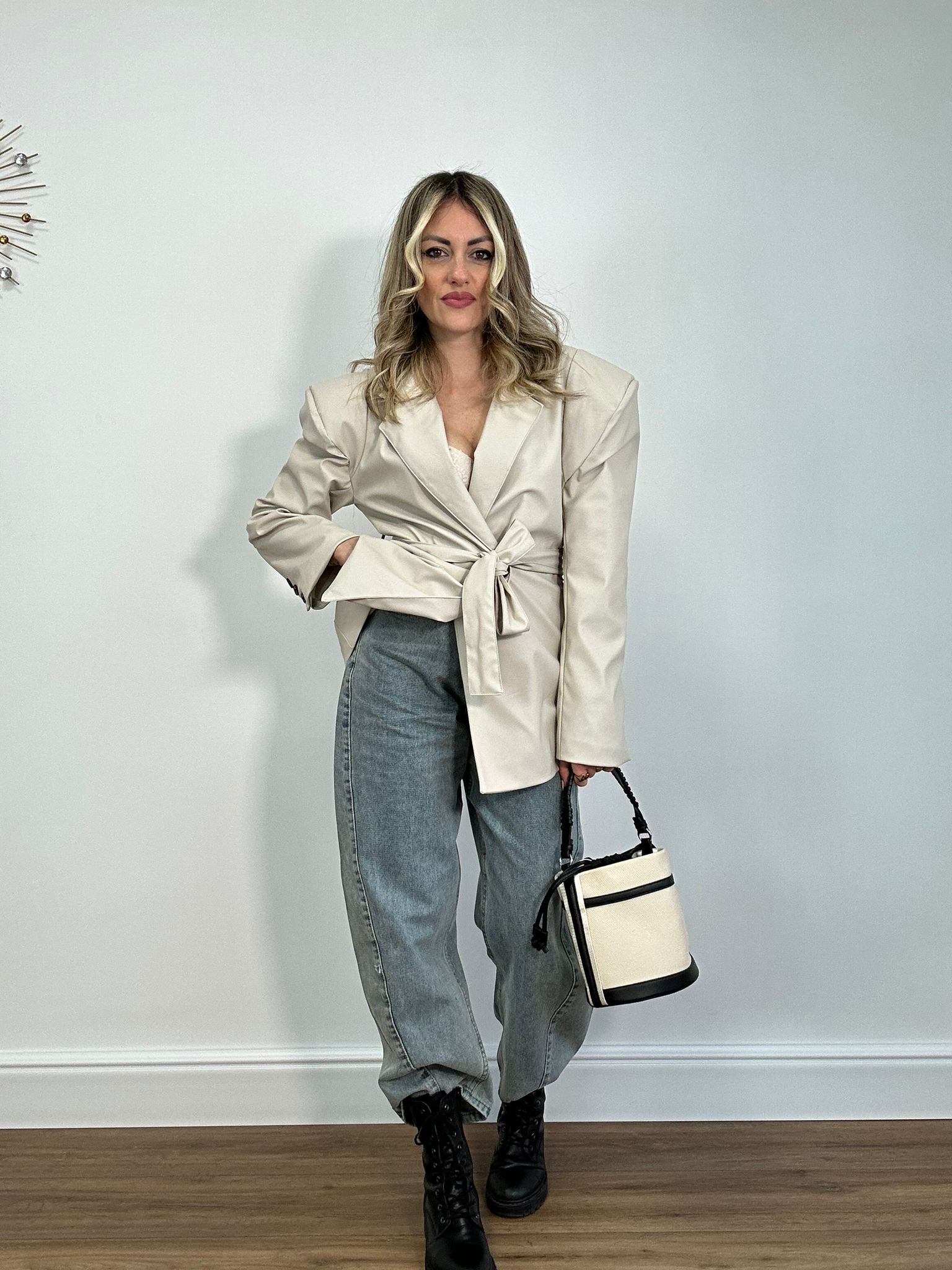 Blazer In Ecopelle C30 - Panna