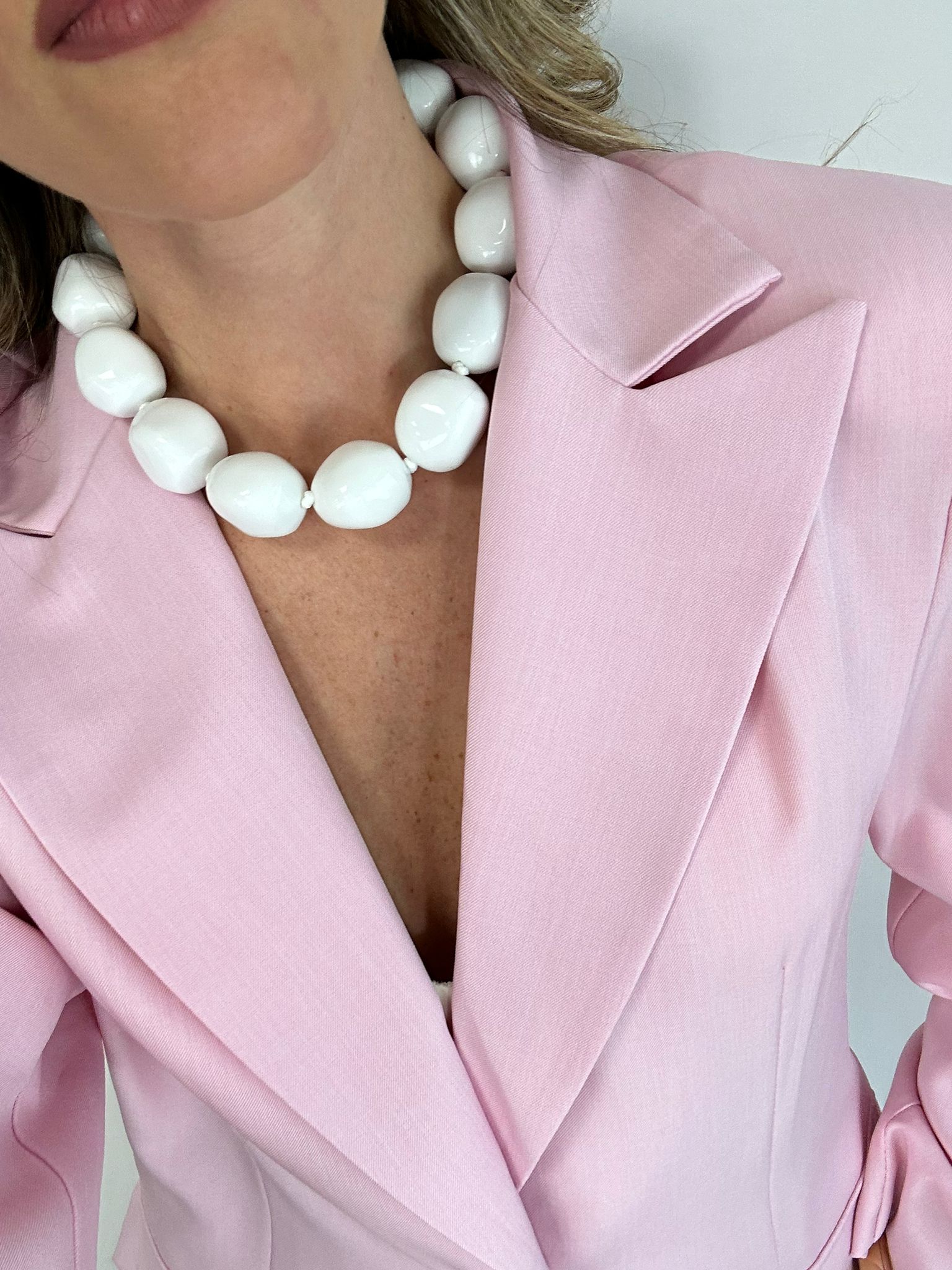 Collana con pietre - Bianco