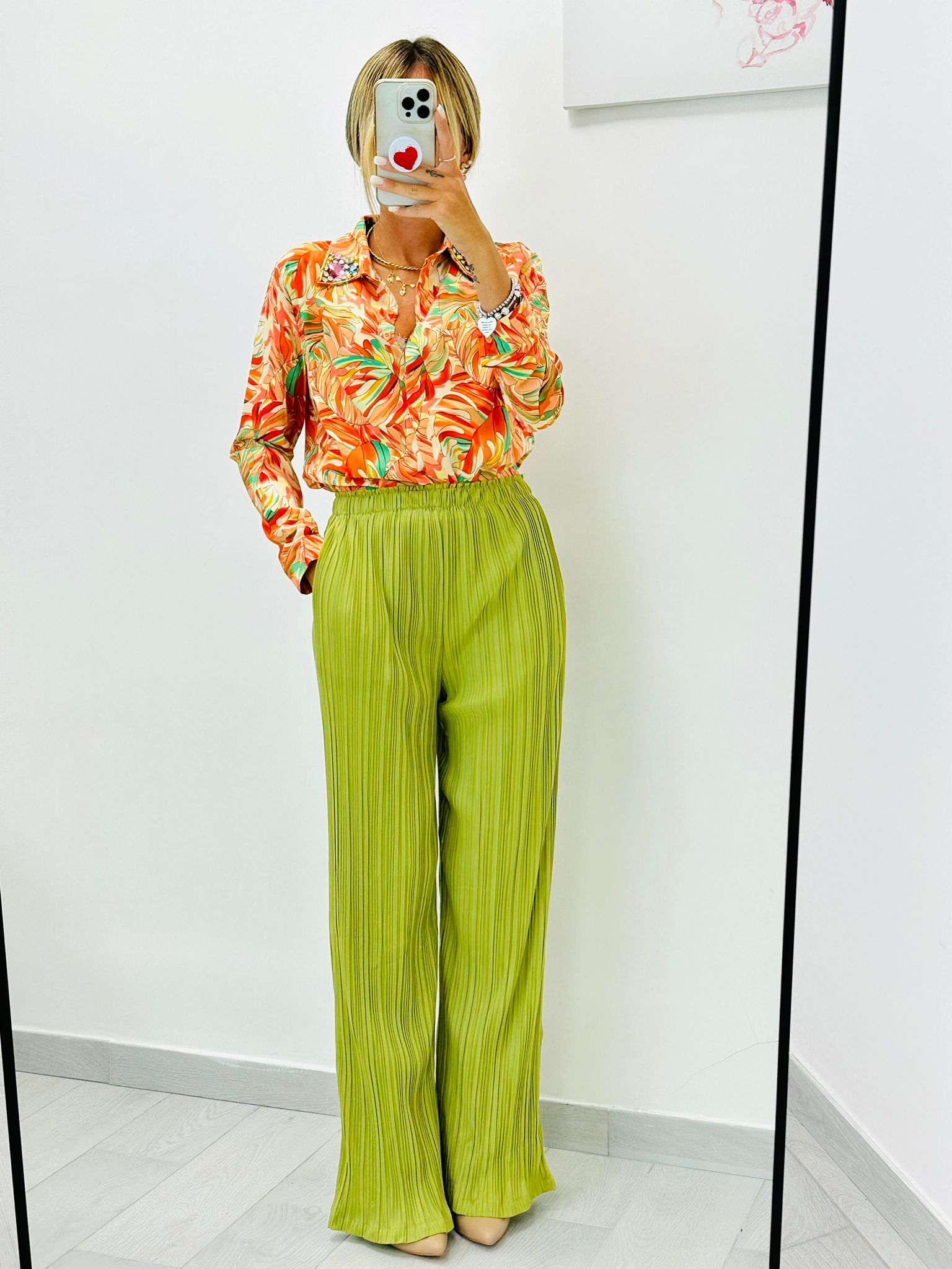 Pantalone plissettato Verde - DISPONIBILE M-L