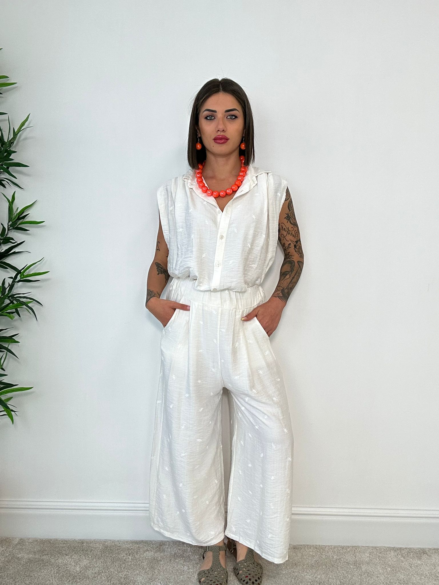 Coordinato Nerano (Camicetta + Pantalone) Bianco