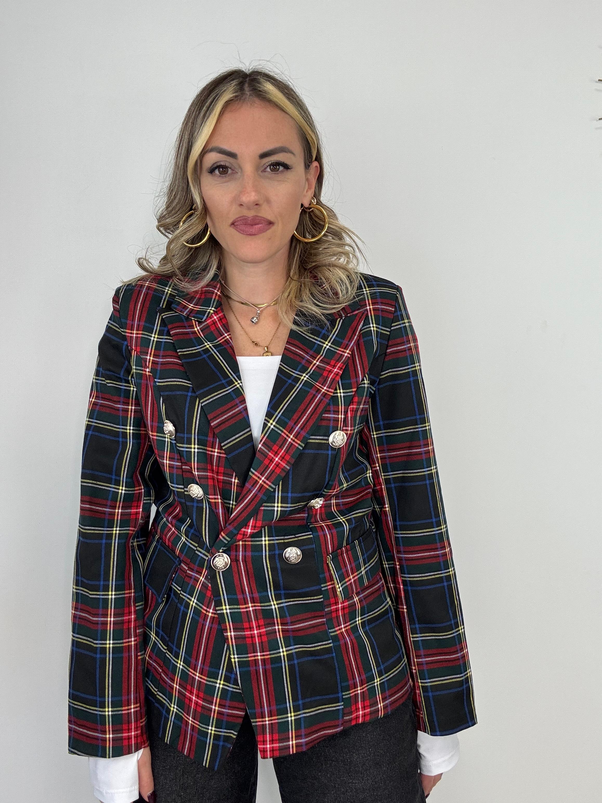 Blazer my8665 scozzese - Nero