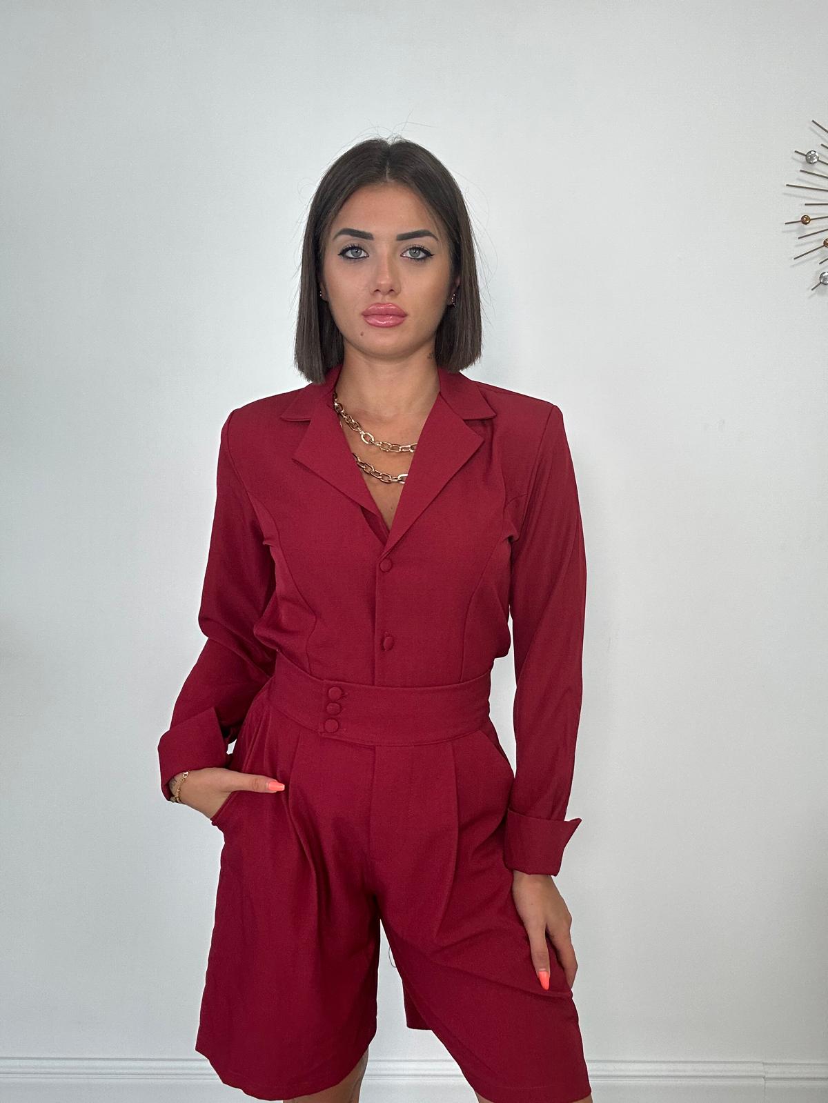 Coordinato (Camicia + Bermuda) Rosso Scuro