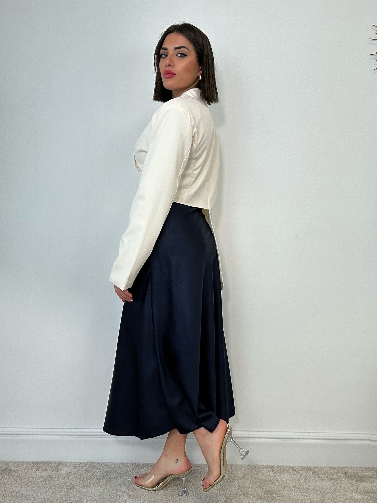 Blazer Crop Asimmetrico - Panna