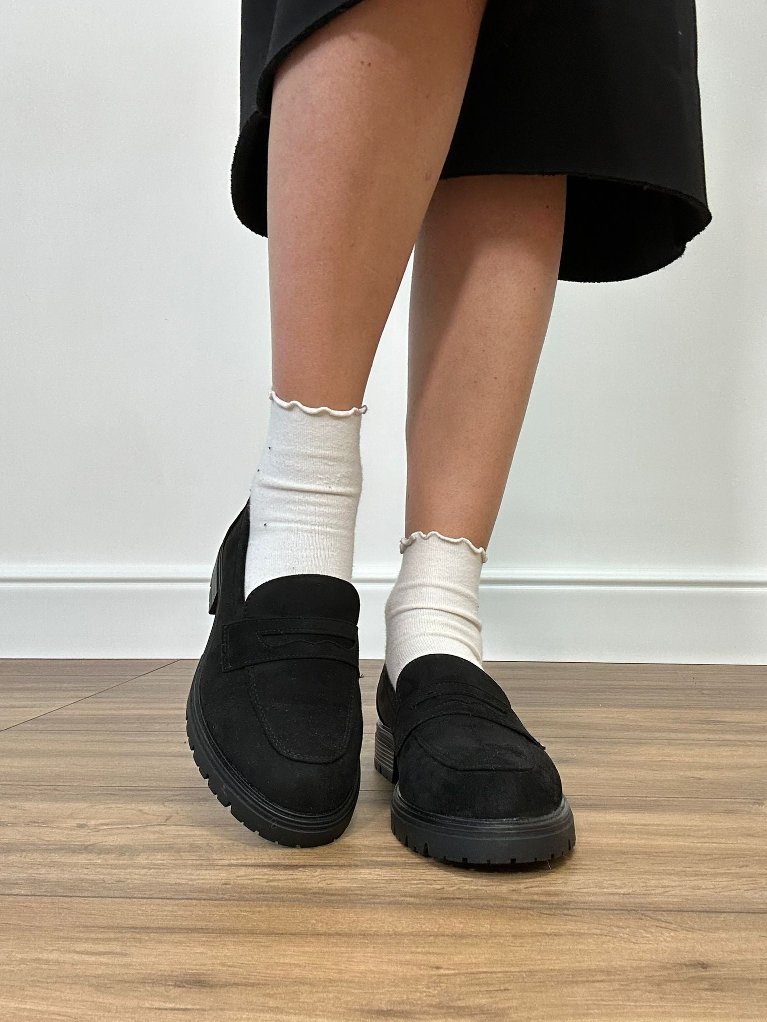 Mocassino effetto velluto YL208 - Nero