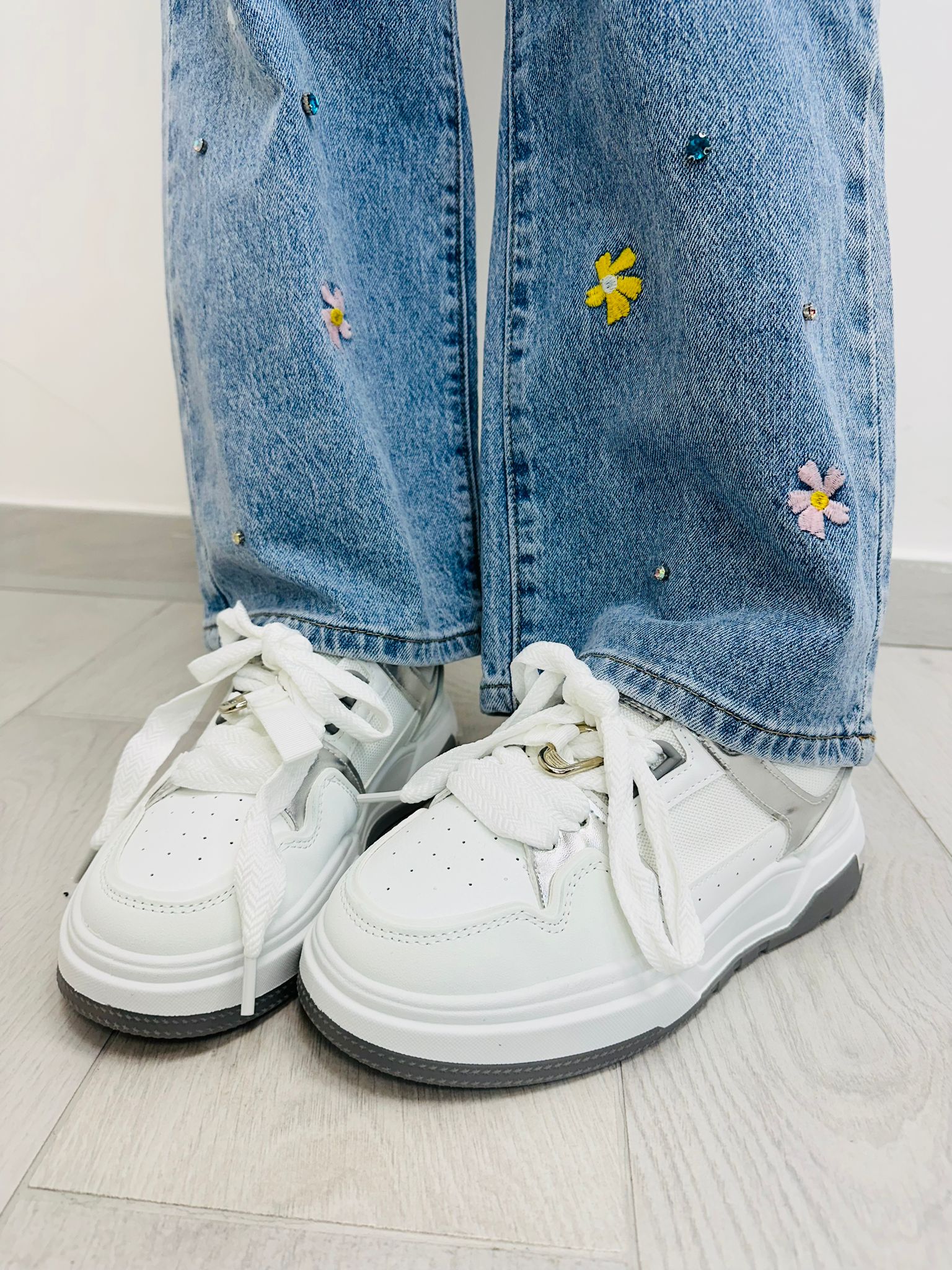 Baskets WH2136 - Blanc et Argent - DISPONIBLE 36-38