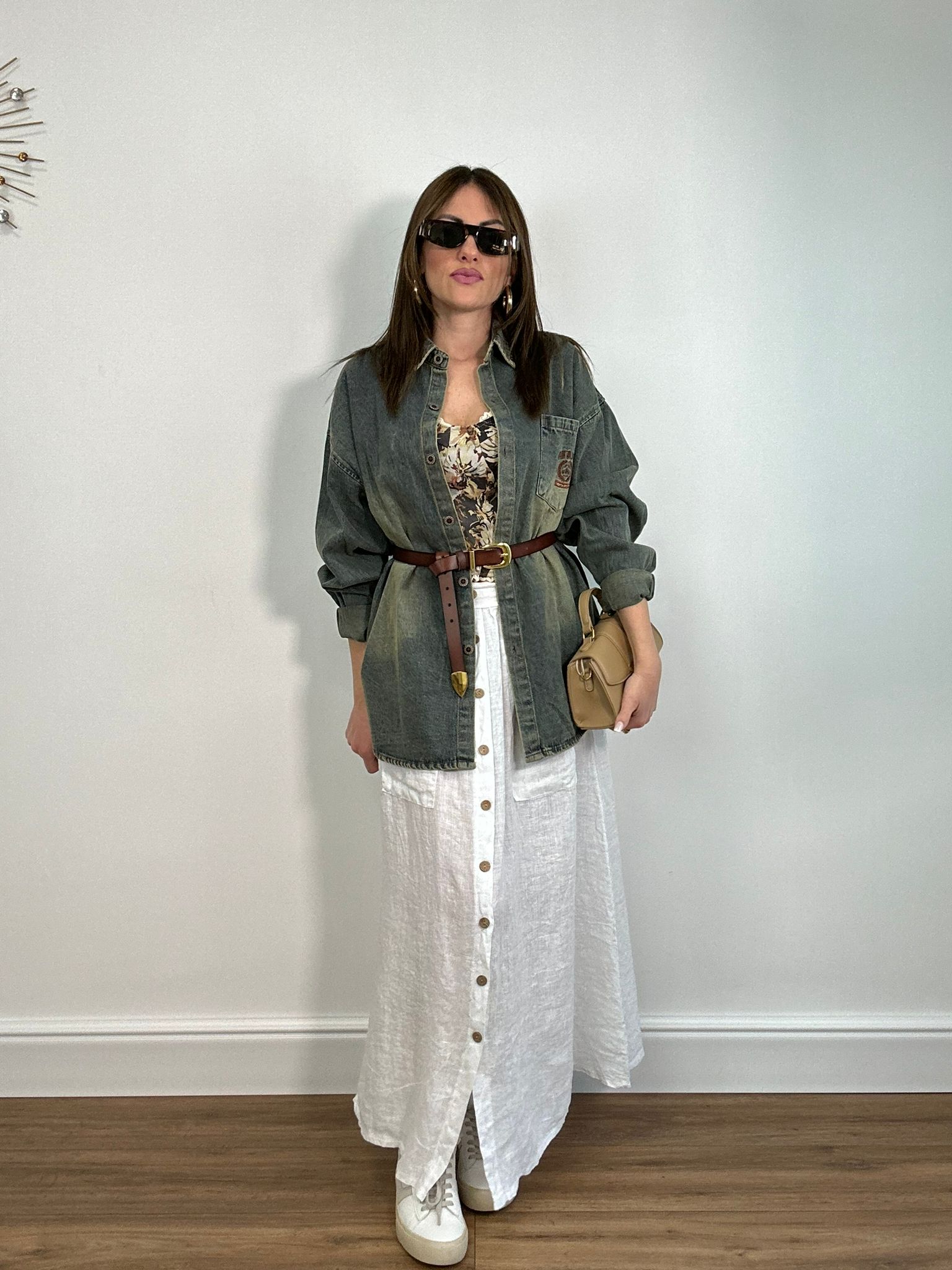 Gonna in Lino 25223 - Bianco