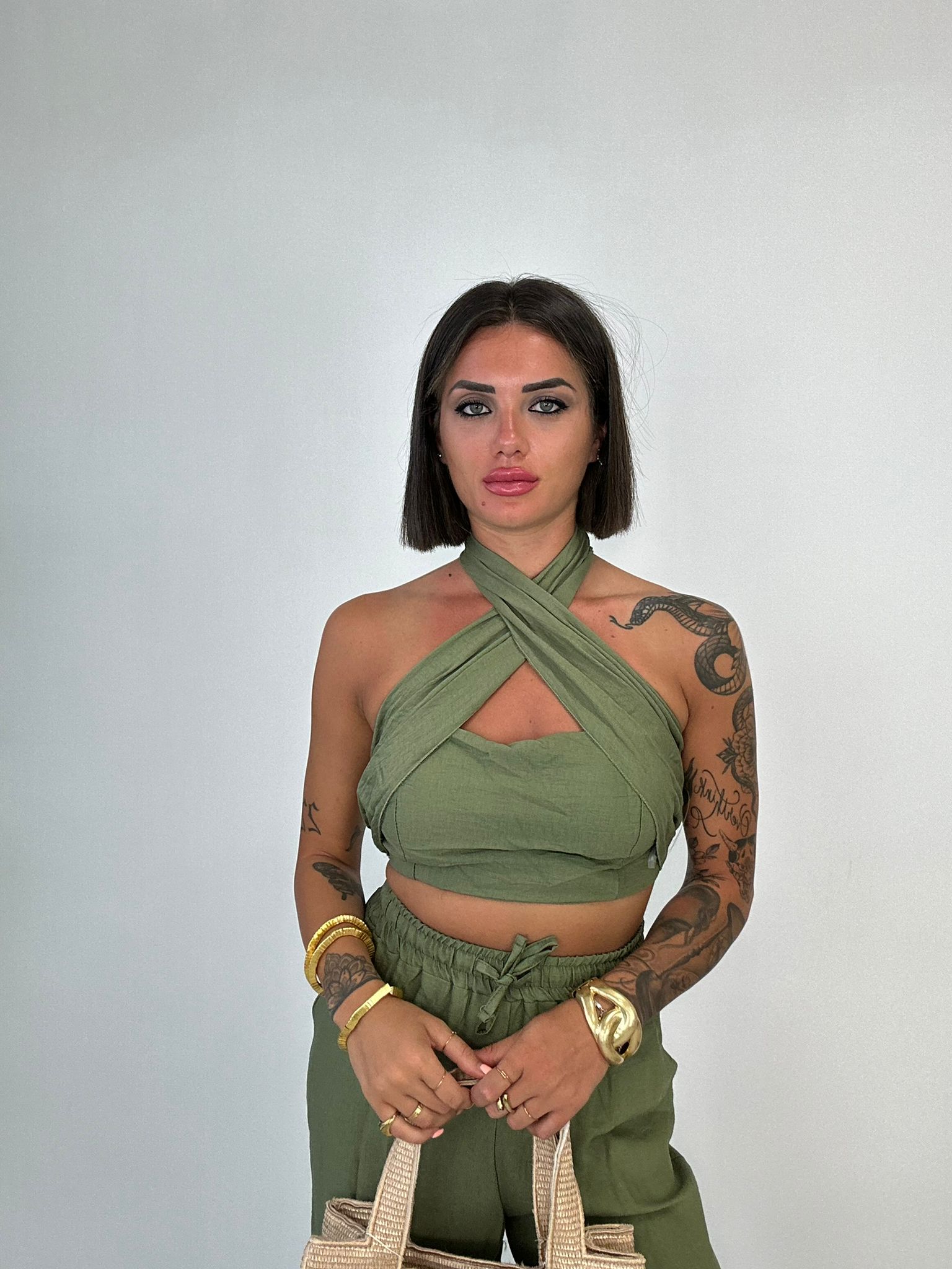 Coordinato Tenerife (Top + Pantalone) Verde Scuro