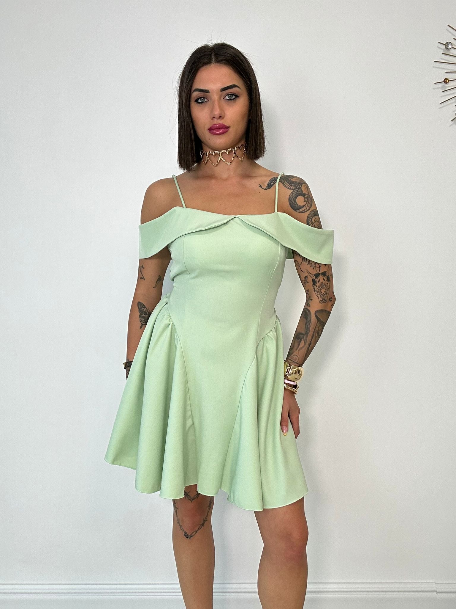 Caprikleid - Salbeigrün