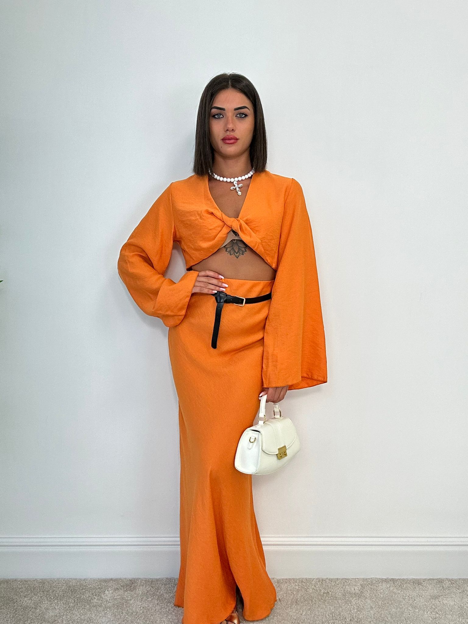 Coordinato Fuerteventura (Top Crop + Gonna) Arancione