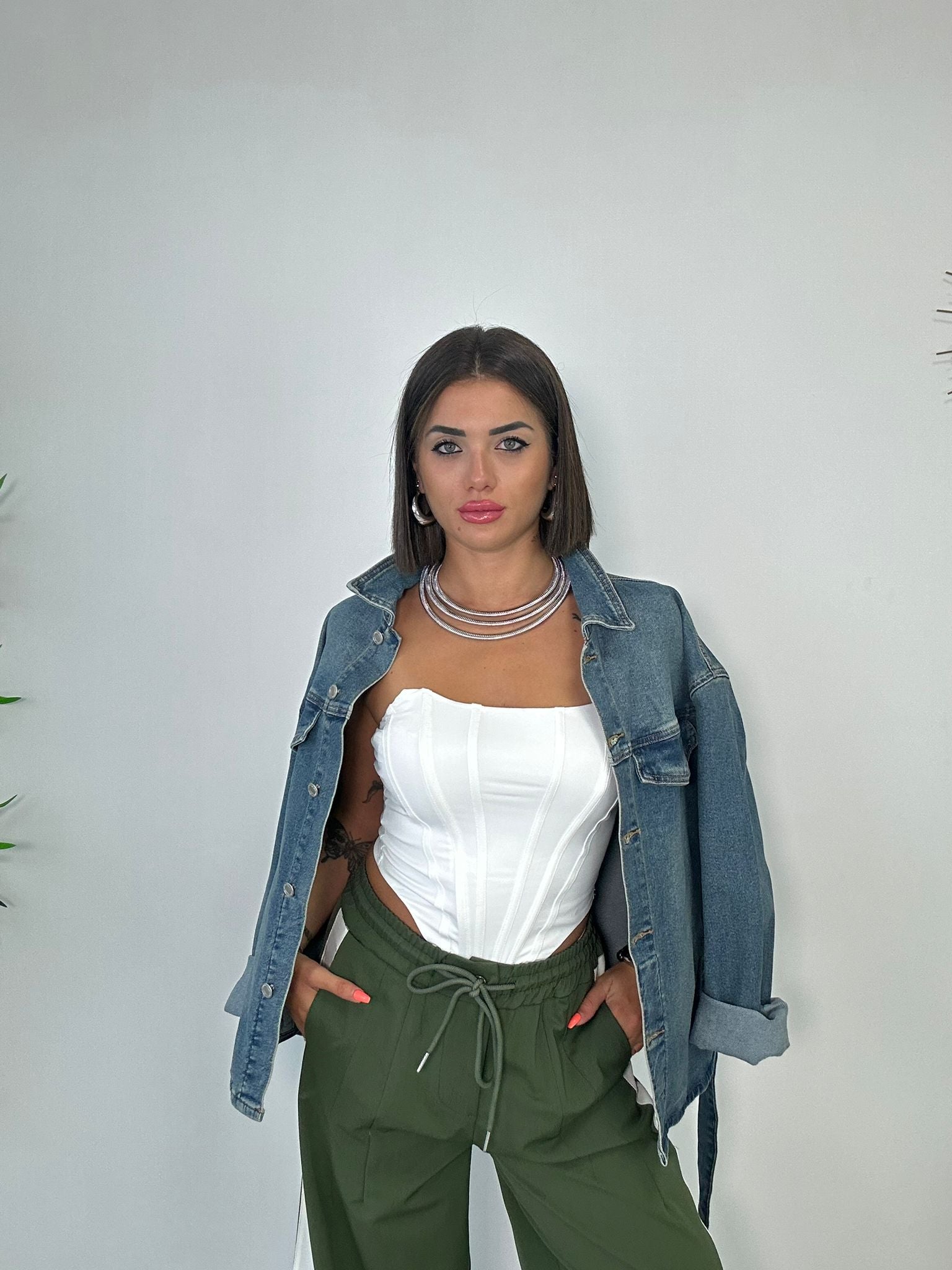 Top a Corpetto - Bianco